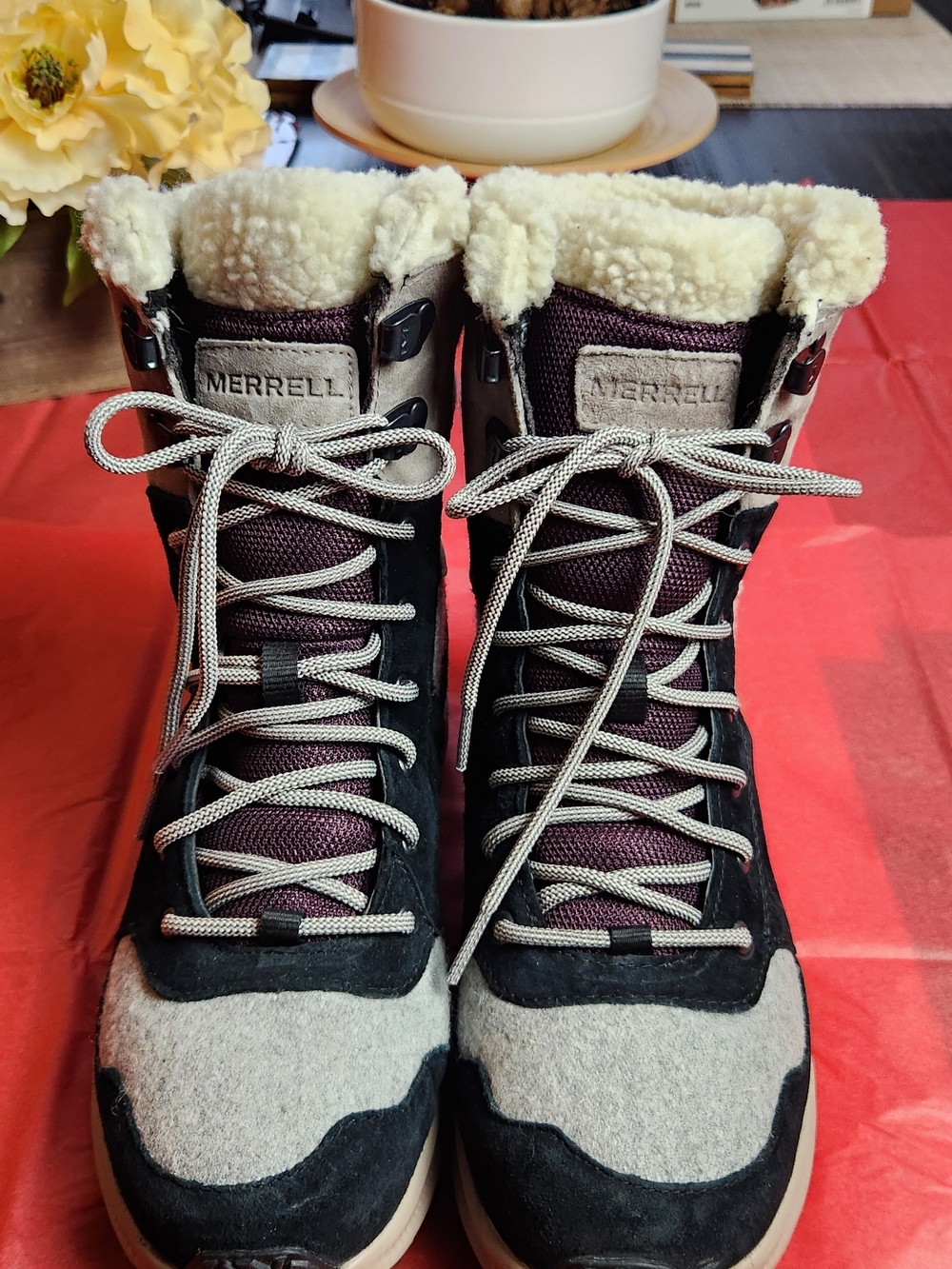 Merrell Women's Insulated Winter Boots - Black, Gray & Plum